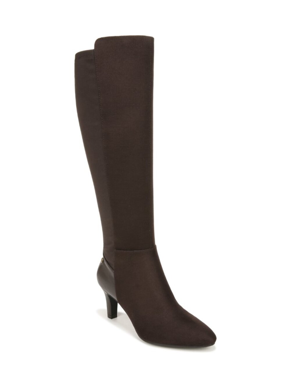 #55 LifeStride Gracie Wide Calf Boot (Brown Fabric) Suede 8.0 W